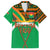 Burkina Faso Family Matching Off Shoulder Short Dress and Hawaiian Shirt with Green Tribal Pattern Design and National Flag Motif - Wonder Print Shop