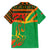 Burkina Faso Family Matching Short Sleeve Bodycon Dress and Hawaiian Shirt with Green Tribal Pattern Design and National Flag Motif - Wonder Print Shop