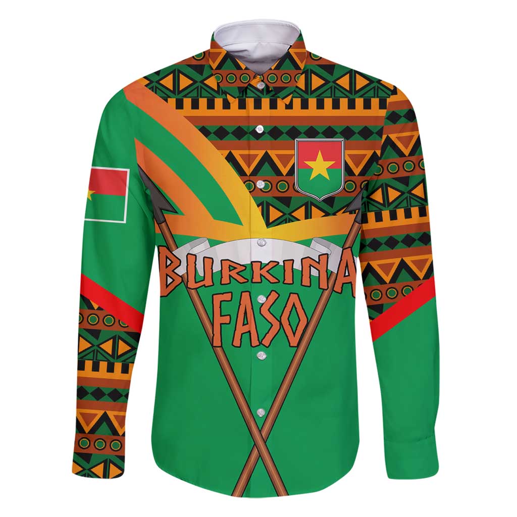 Burkina Faso Family Matching Tank Maxi Dress and Hawaiian Shirt with Green Tribal Pattern Design and National Flag Motif - Wonder Print Shop