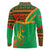 Burkina Faso Long Sleeve Polo Shirt with Green Tribal Pattern Design and National Flag Motif - Wonder Print Shop