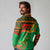 Burkina Faso Long Sleeve Polo Shirt with Green Tribal Pattern Design and National Flag Motif - Wonder Print Shop