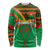 Burkina Faso Long Sleeve Shirt with Green Tribal Pattern Design and National Flag Motif - Wonder Print Shop