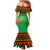 Burkina Faso Mermaid Dress with Green Tribal Pattern Design and National Flag Motif - Wonder Print Shop