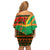 Burkina Faso Off Shoulder Short Dress with Green Tribal Pattern Design and National Flag Motif - Wonder Print Shop
