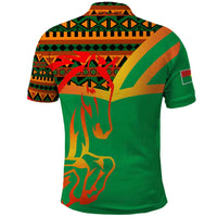 Burkina Faso Polo Shirt with Green Tribal Pattern Design and National Flag Motif - Wonder Print Shop