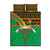 Burkina Faso Quilt Bed Set with Green Tribal Pattern Design and National Flag Motif - Wonder Print Shop