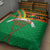 Burkina Faso Quilt Bed Set with Green Tribal Pattern Design and National Flag Motif - Wonder Print Shop