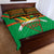 Burkina Faso Quilt Bed Set with Green Tribal Pattern Design and National Flag Motif - Wonder Print Shop