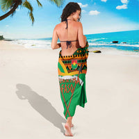 Burkina Faso Sarong with Green Tribal Pattern Design and National Flag Motif - Wonder Print Shop