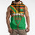 Burkina Faso Sleeveless Zip Hoodie with Green Tribal Pattern Design and National Flag Motif - Wonder Print Shop