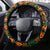 Burkina Faso Steering Wheel Cover with Green Tribal Pattern Design and National Flag Motif - Wonder Print Shop