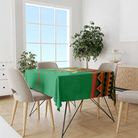 Burkina Faso Tablecloth with Green Tribal Pattern Design and National Flag Motif - Wonder Print Shop