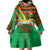 Burkina Faso Wearable Blanket Hoodie with Green Tribal Pattern Design and National Flag Motif - Wonder Print Shop