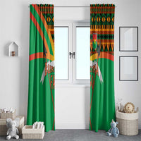 Burkina Faso Window Curtain with Green Tribal Pattern Design and National Flag Motif - Wonder Print Shop