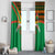 Burkina Faso Window Curtain with Green Tribal Pattern Design and National Flag Motif - Wonder Print Shop
