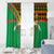 Burkina Faso Window Curtain with Green Tribal Pattern Design and National Flag Motif - Wonder Print Shop