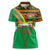 Burkina Faso Women Polo Shirt with Green Tribal Pattern Design and National Flag Motif - Wonder Print Shop