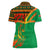 Burkina Faso Women Polo Shirt with Green Tribal Pattern Design and National Flag Motif - Wonder Print Shop