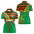 Burkina Faso Women Polo Shirt with Green Tribal Pattern Design and National Flag Motif - Wonder Print Shop