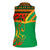 Burkina Faso Women Sleeveless Polo Shirt with Green Tribal Pattern Design and National Flag Motif - Wonder Print Shop