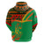 Burkina Faso Zip Hoodie with Green Tribal Pattern Design and National Flag Motif - Wonder Print Shop