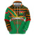 Burkina Faso Zip Hoodie with Green Tribal Pattern Design and National Flag Motif - Wonder Print Shop