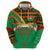 Burkina Faso Zip Hoodie with Green Tribal Pattern Design and National Flag Motif - Wonder Print Shop