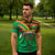Burkina Faso Zipper Polo Shirt with Green Tribal Pattern Design and National Flag Motif - Wonder Print Shop