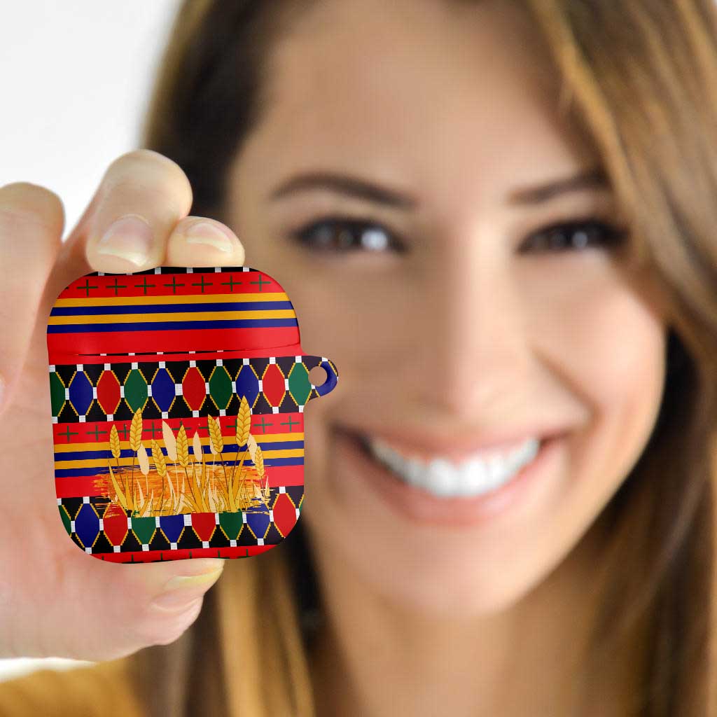 Burkina Faso AirPods Case with Red Green Blue Geometric - Wonder Print Shop