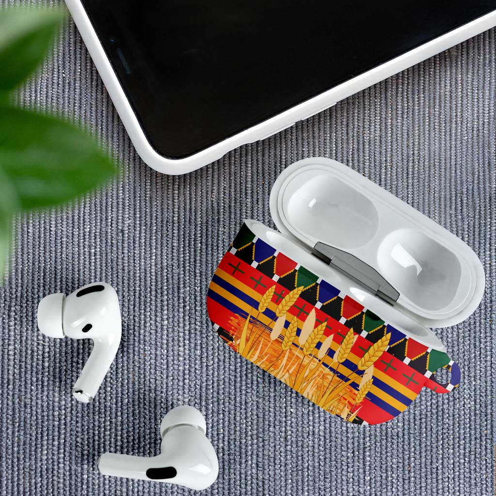 Burkina Faso AirPods Case with Red Green Blue Geometric - Wonder Print Shop