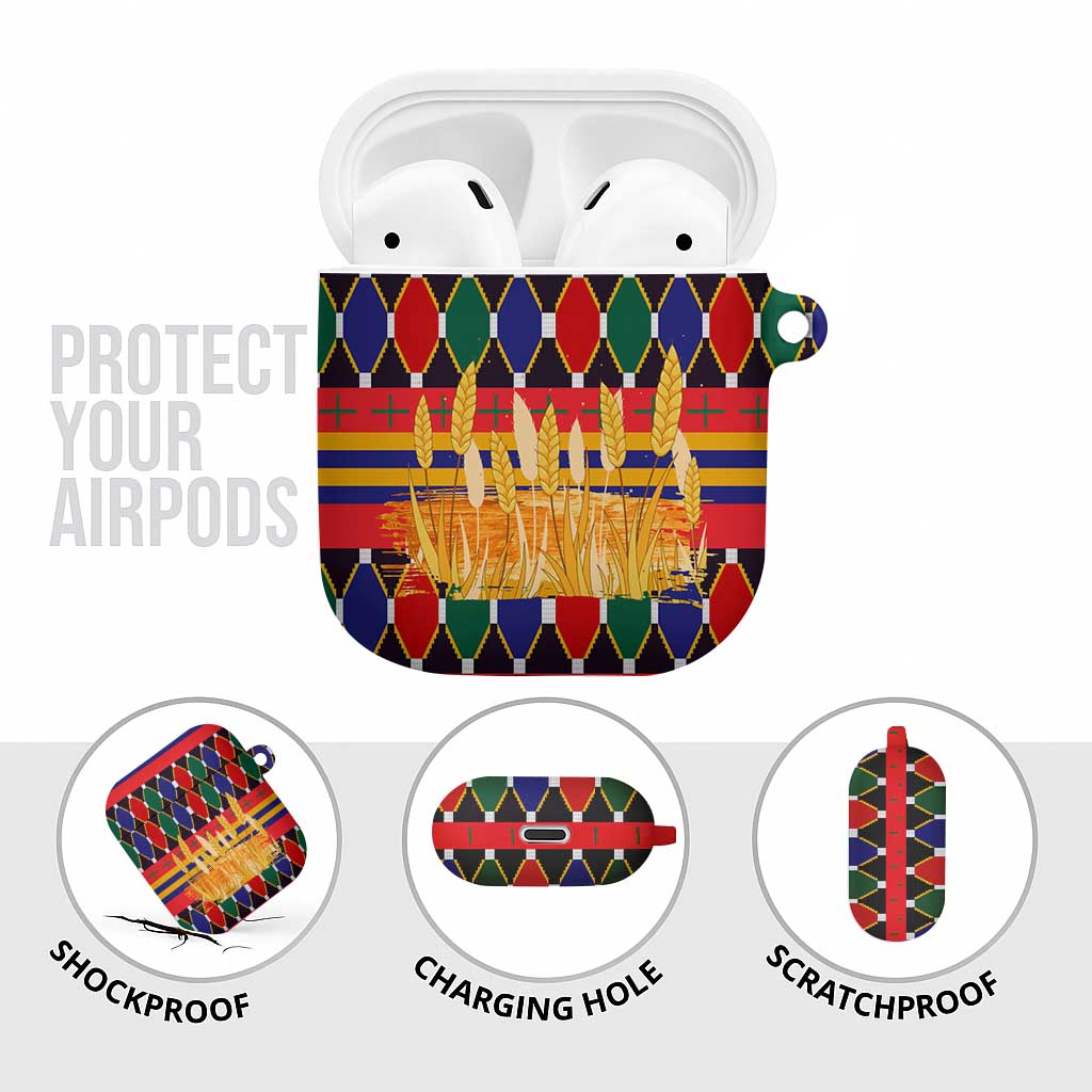 Burkina Faso AirPods Case with Red Green Blue Geometric - Wonder Print Shop