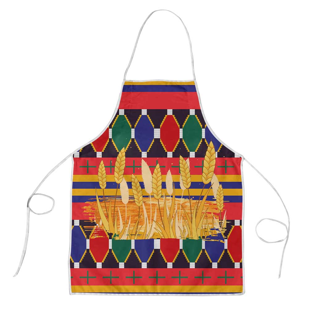 Burkina Faso Apron with Red Green Blue Geometric - Wonder Print Shop