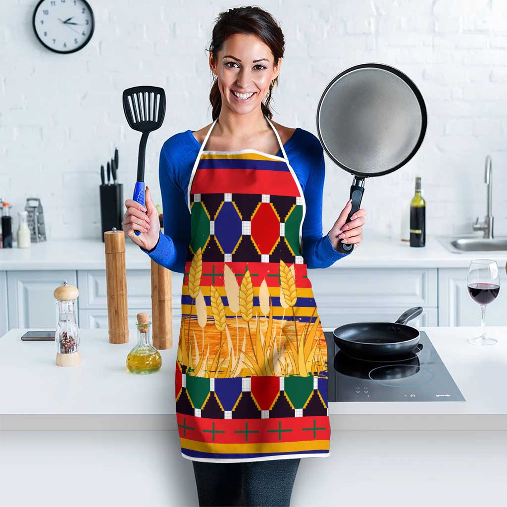 Burkina Faso Apron with Red Green Blue Geometric - Wonder Print Shop