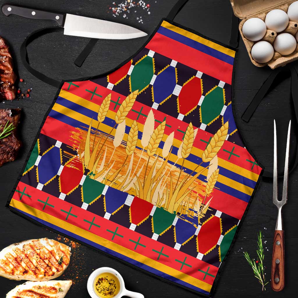 Burkina Faso Apron with Red Green Blue Geometric - Wonder Print Shop
