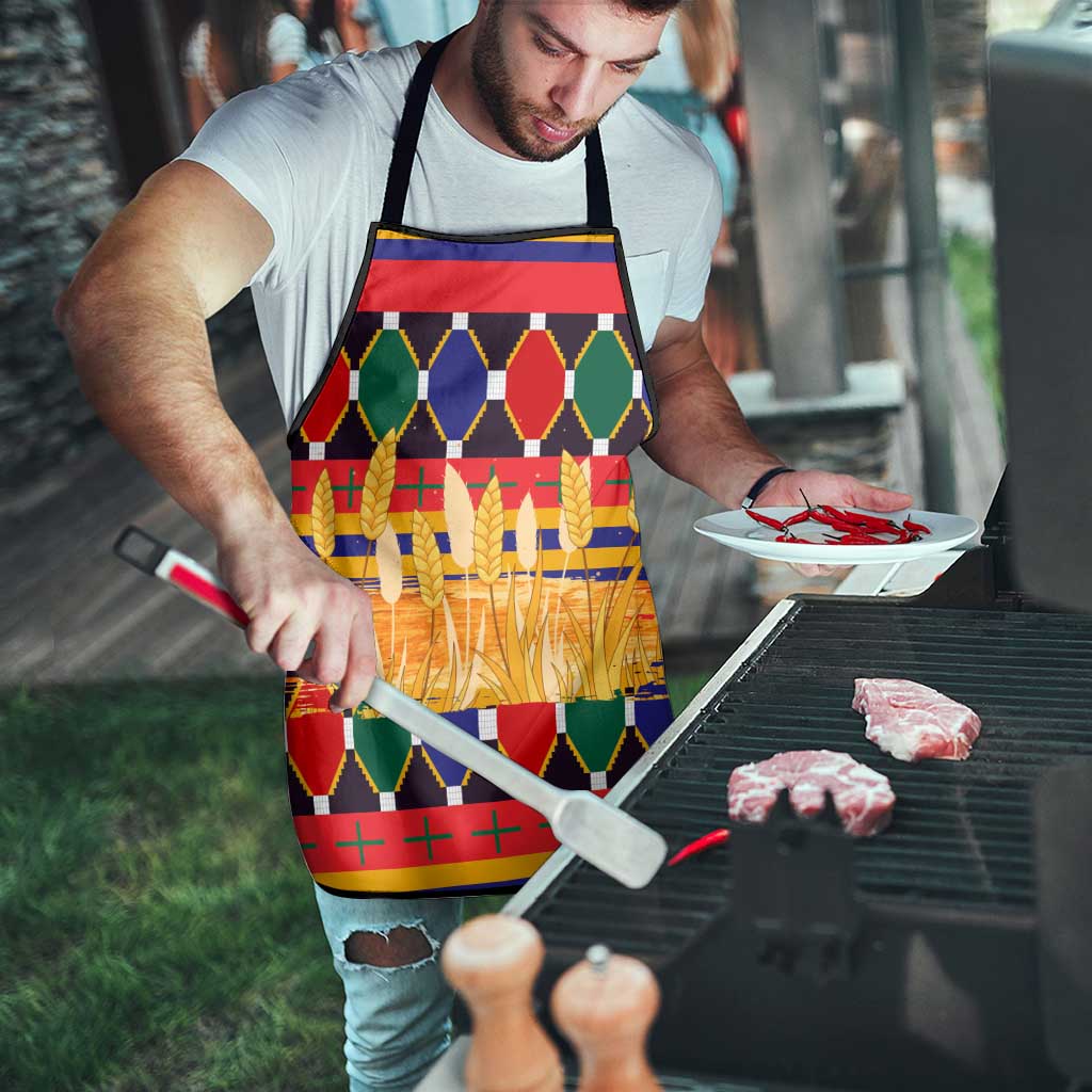 Burkina Faso Apron with Red Green Blue Geometric - Wonder Print Shop
