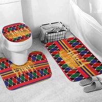 Burkina Faso Bathroom Set with Red Green Blue Geometric - Wonder Print Shop