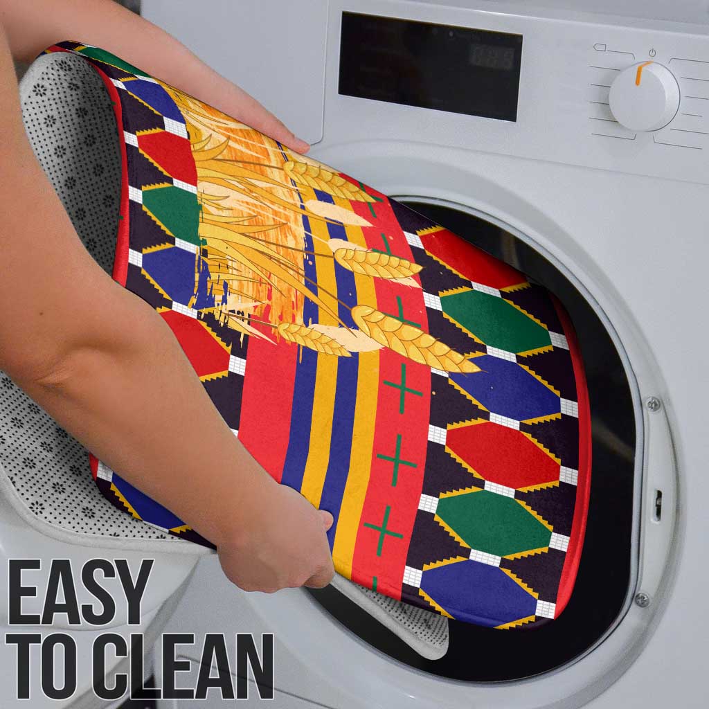 Burkina Faso Bathroom Set with Red Green Blue Geometric - Wonder Print Shop