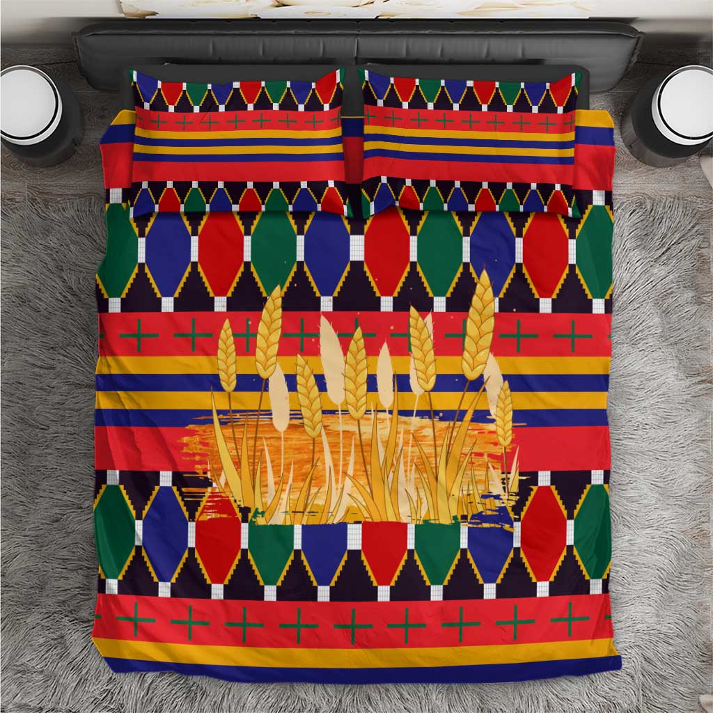 Burkina Faso Bedding Set with Red Green Blue Geometric - Wonder Print Shop