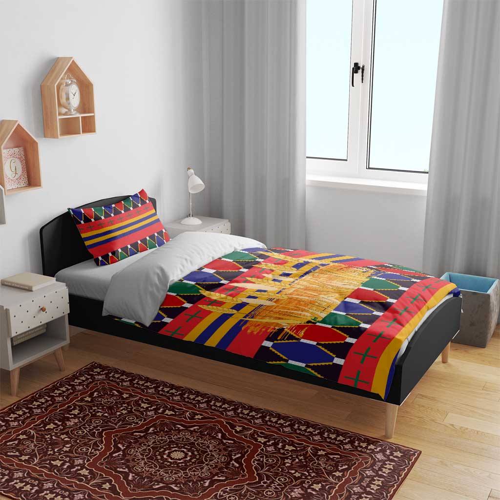 Burkina Faso Bedding Set with Red Green Blue Geometric - Wonder Print Shop