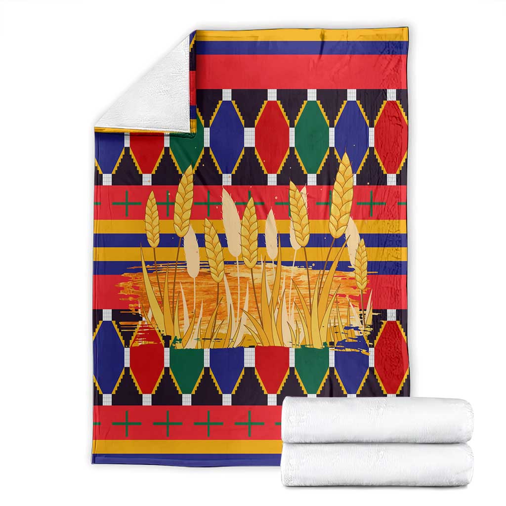 Burkina Faso Blanket with Red Green Blue Geometric - Wonder Print Shop