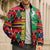 Burkina Faso Bomber Puffer Jacket with Red Green Blue Geometric - Wonder Print Shop