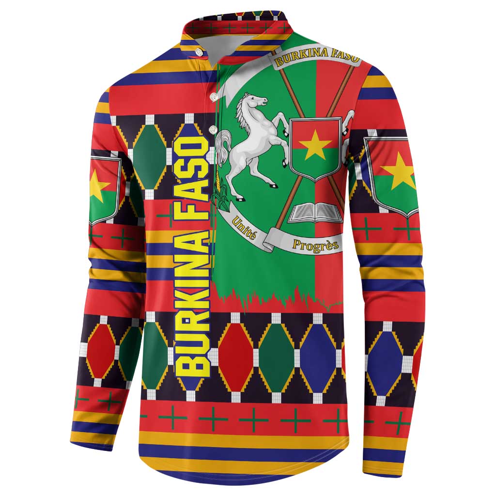 Burkina Faso Button Sweatshirt with Red Green Blue Geometric - Wonder Print Shop