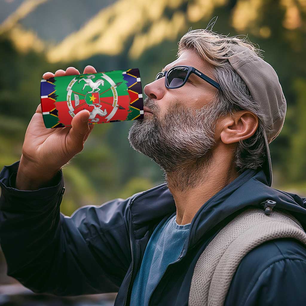 Burkina Faso 4 in 1 Can Cooler Tumbler with Red Green Blue Geometric - Wonder Print Shop