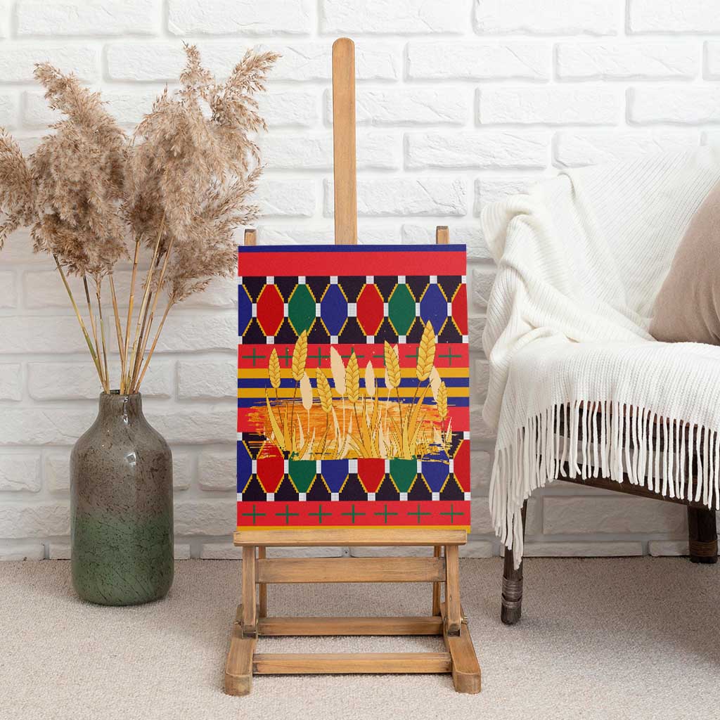 Burkina Faso Canvas Wall Art with Red Green Blue Geometric - Wonder Print Shop
