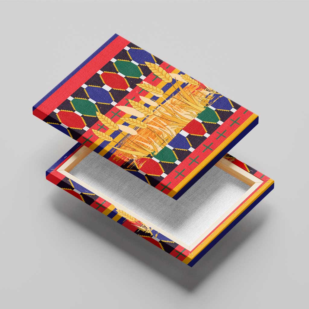 Burkina Faso Canvas Wall Art with Red Green Blue Geometric - Wonder Print Shop