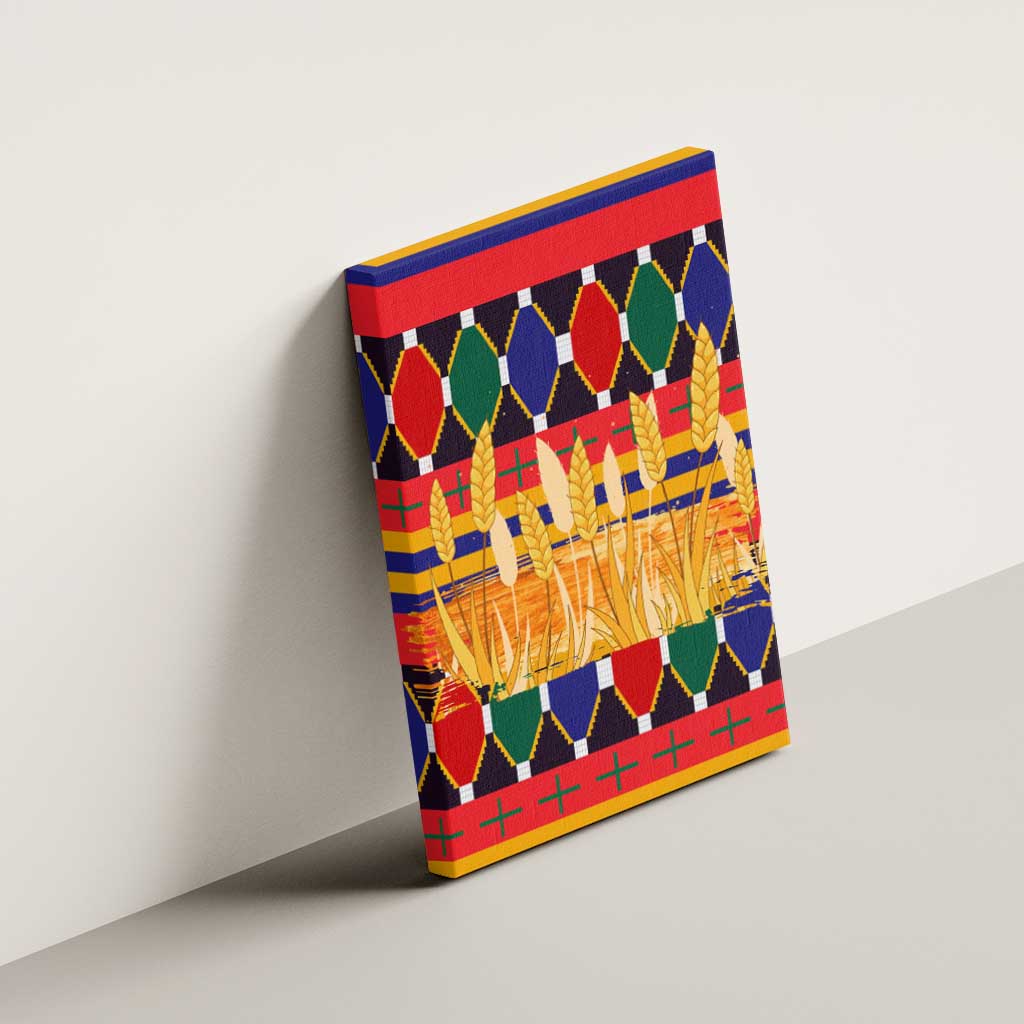 Burkina Faso Canvas Wall Art with Red Green Blue Geometric - Wonder Print Shop