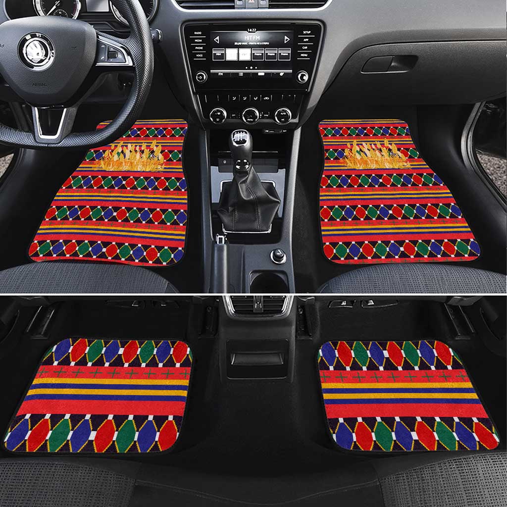 Burkina Faso Car Mats with Red Green Blue Geometric - Wonder Print Shop