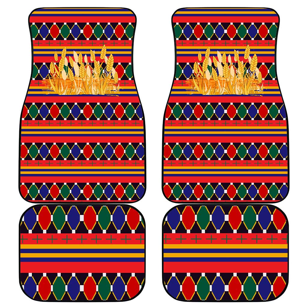 Burkina Faso Car Mats with Red Green Blue Geometric - Wonder Print Shop