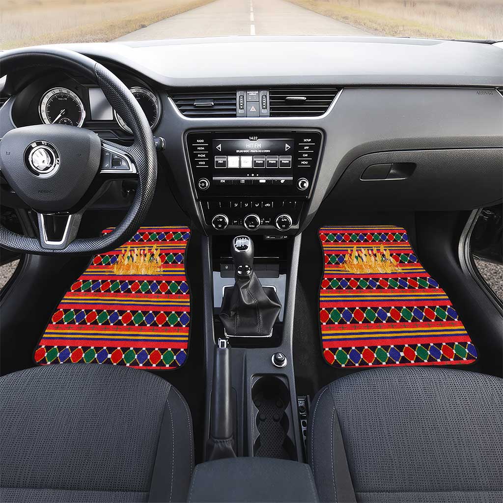 Burkina Faso Car Mats with Red Green Blue Geometric - Wonder Print Shop