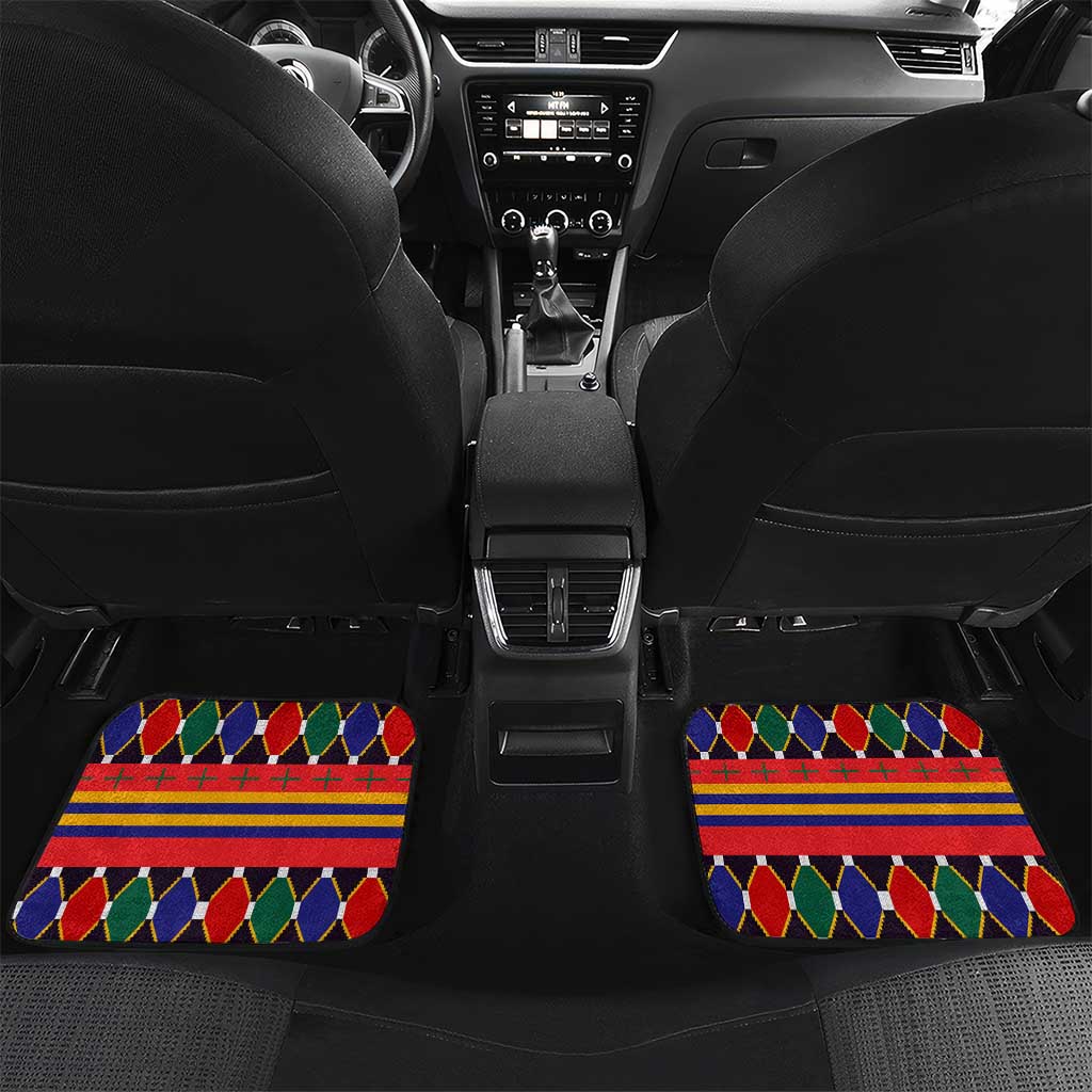 Burkina Faso Car Mats with Red Green Blue Geometric - Wonder Print Shop